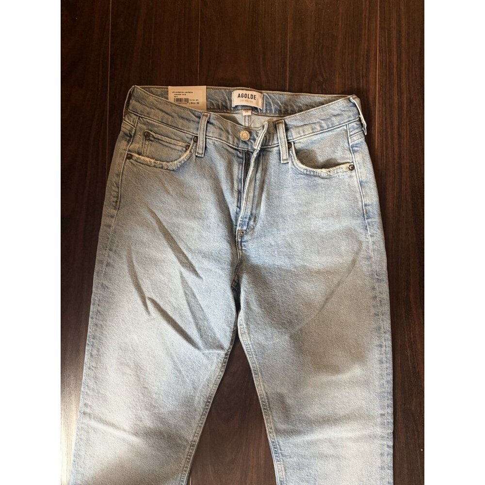 Agolde Lyle Jeans Women Size 26 Light Blue Low Rise Straight Slim Denim Pants - Picture 2 of 5